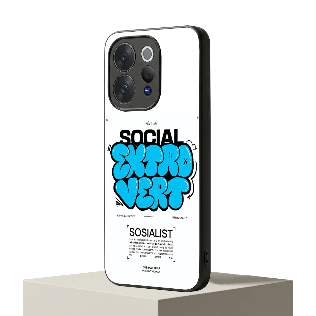Social Extrovert vivo v70 mobile cover | shockproof glass phone case
