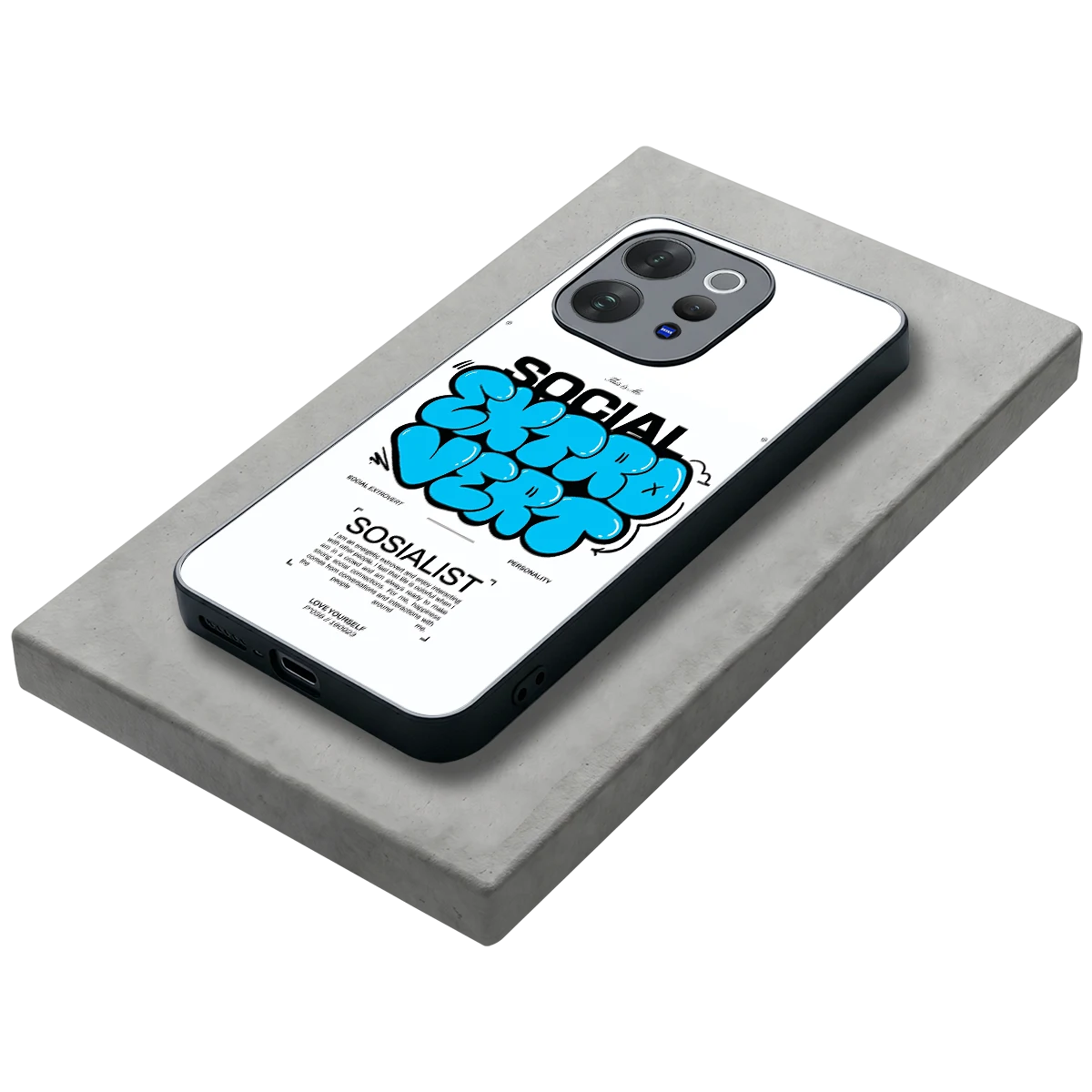Social Extrovert stylish phone case for vivo v70 elite | glossy glass and slim fit