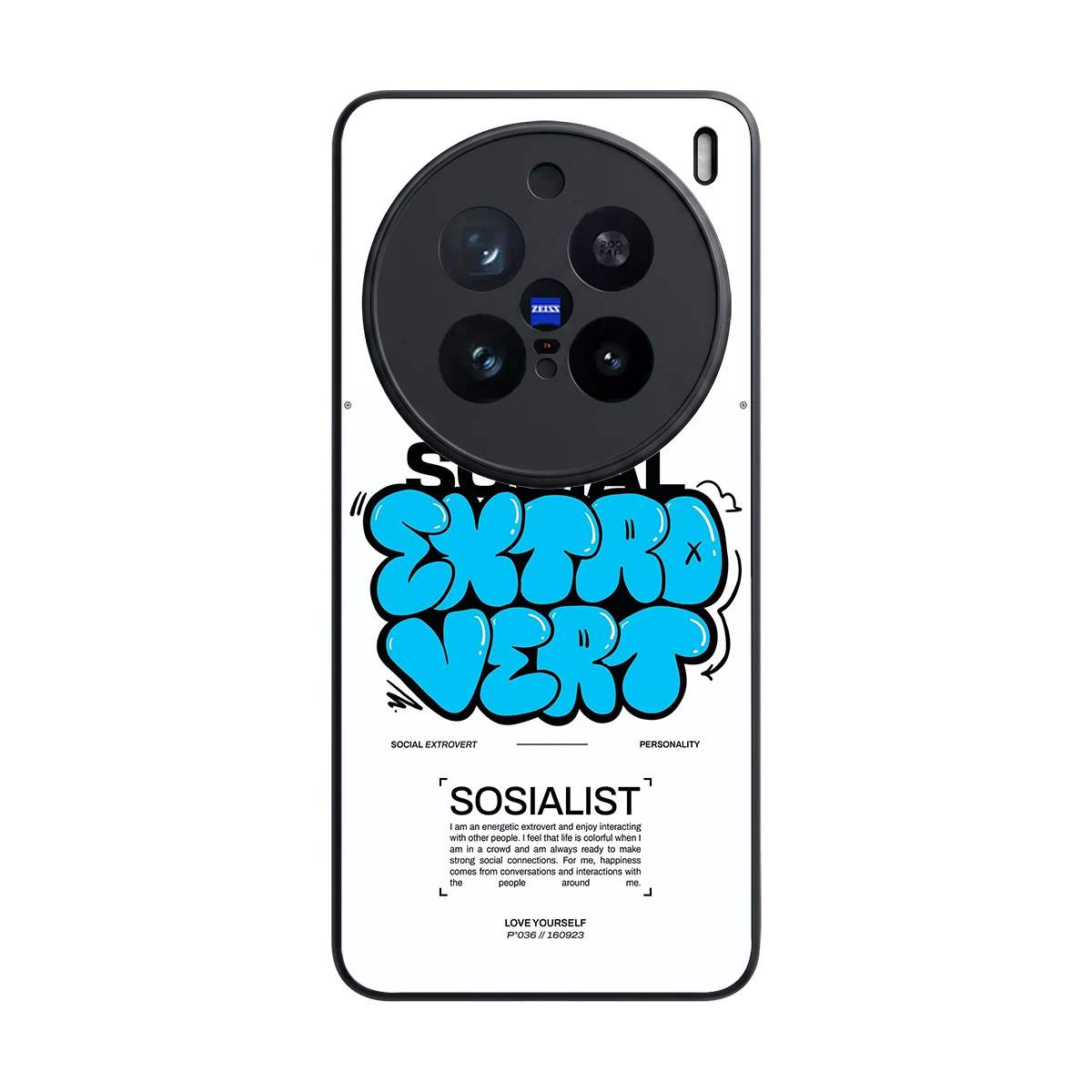 Social Extrovert back phone cover | glass case for vivo x200 pro