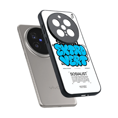 Social Extrovert sleek vivo x200 pro cover with tempered glass back and TPU edges