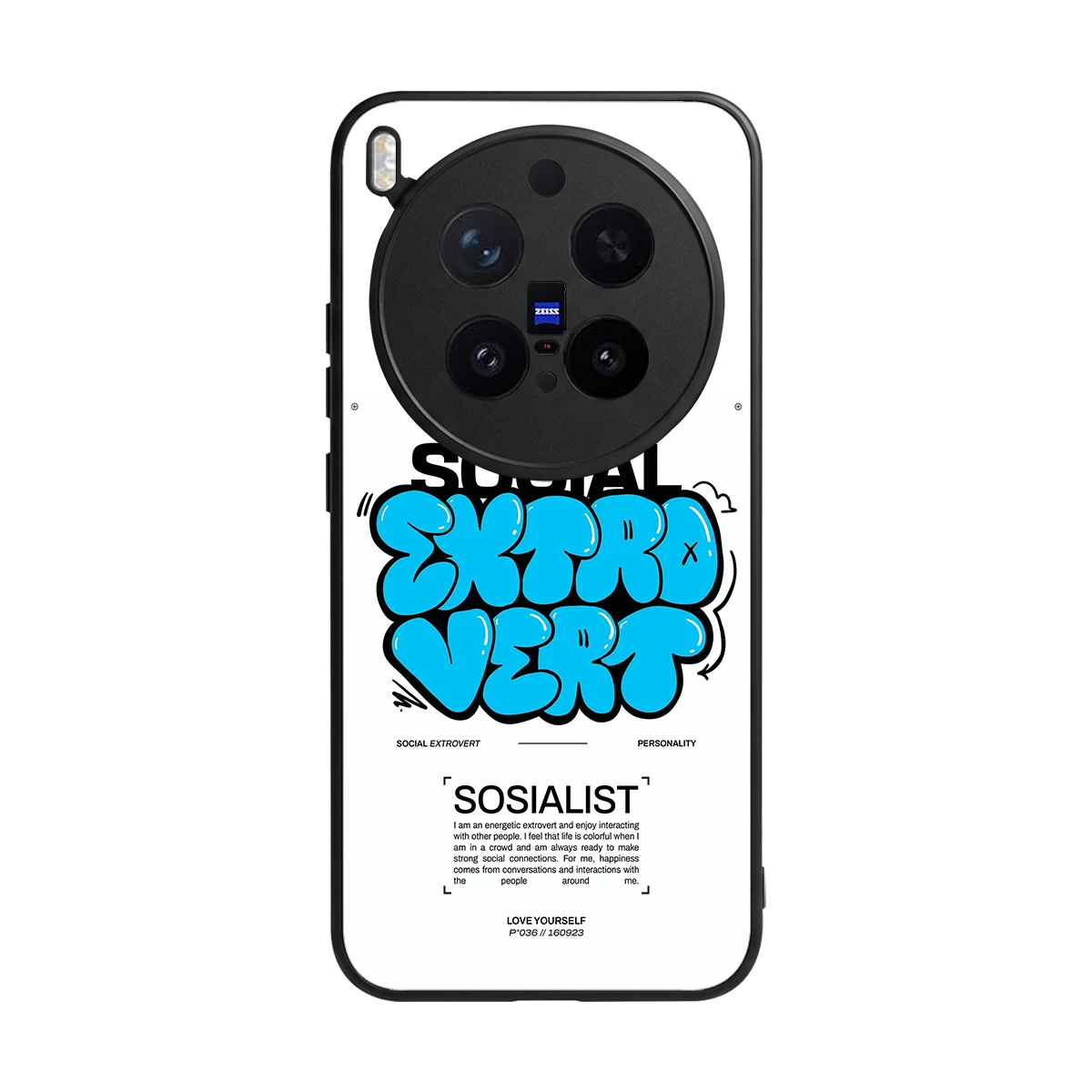 Social Extrovert back phone cover | glass case for vivo x300 pro