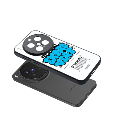 Social Extrovert sleek vivo x300 pro cover with tempered glass back and TPU edges