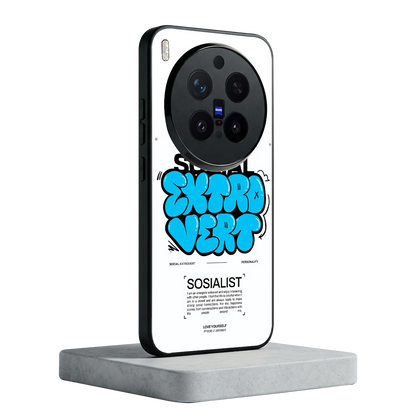Social Extrovert vivo x300 pro mobile cover | shockproof glass phone case