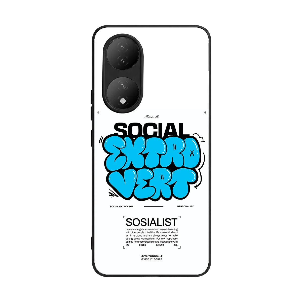 Social Extrovert back phone cover | glass case for Vivo-y100