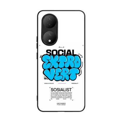 Social Extrovert back phone cover | glass case for Vivo-y100