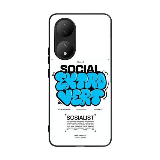 Social Extrovert back phone cover | glass case for Vivo-y100