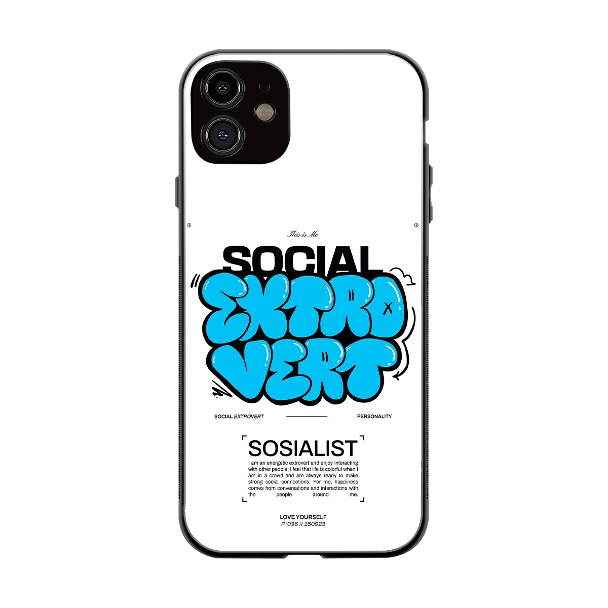Social Extrovert back phone cover | glass case for iphone 12