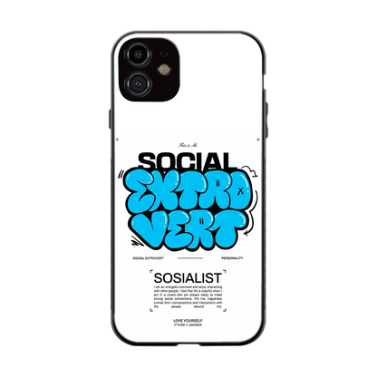 Social Extrovert back phone cover | glass case for iphone 12