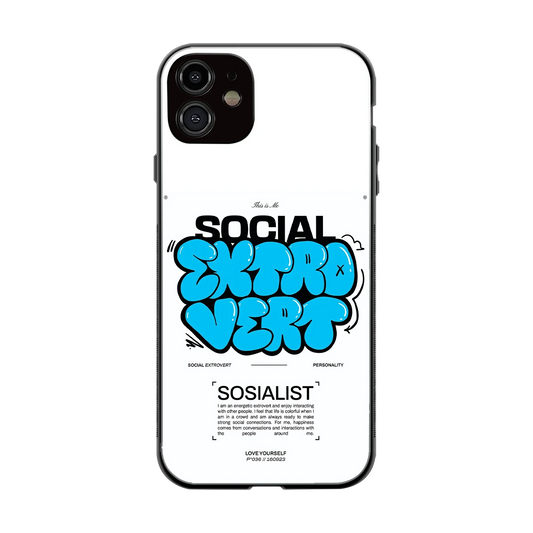 Social Extrovert back phone cover | glass case for iphone 12