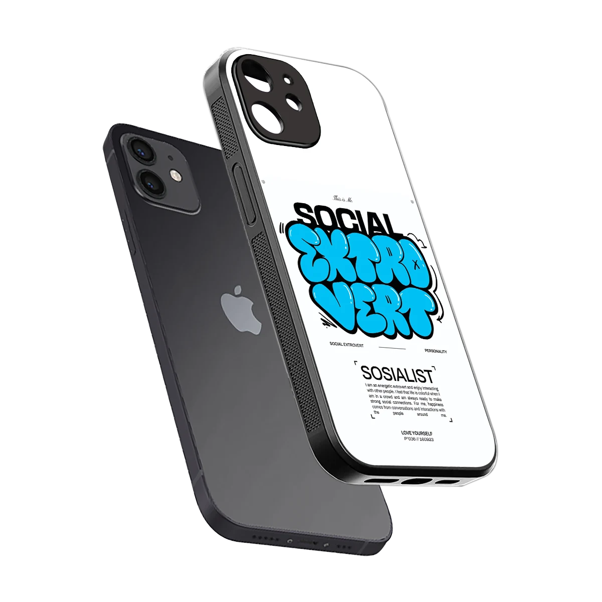 Social Extrovert sleek iphone 11 cover with tempered glass back and TPU edges