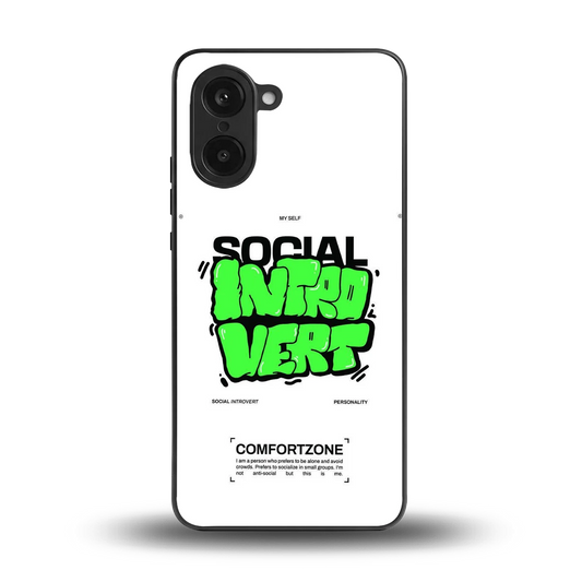 Social Introvert back phone cover | glass case for oneplus nord ce5 5g