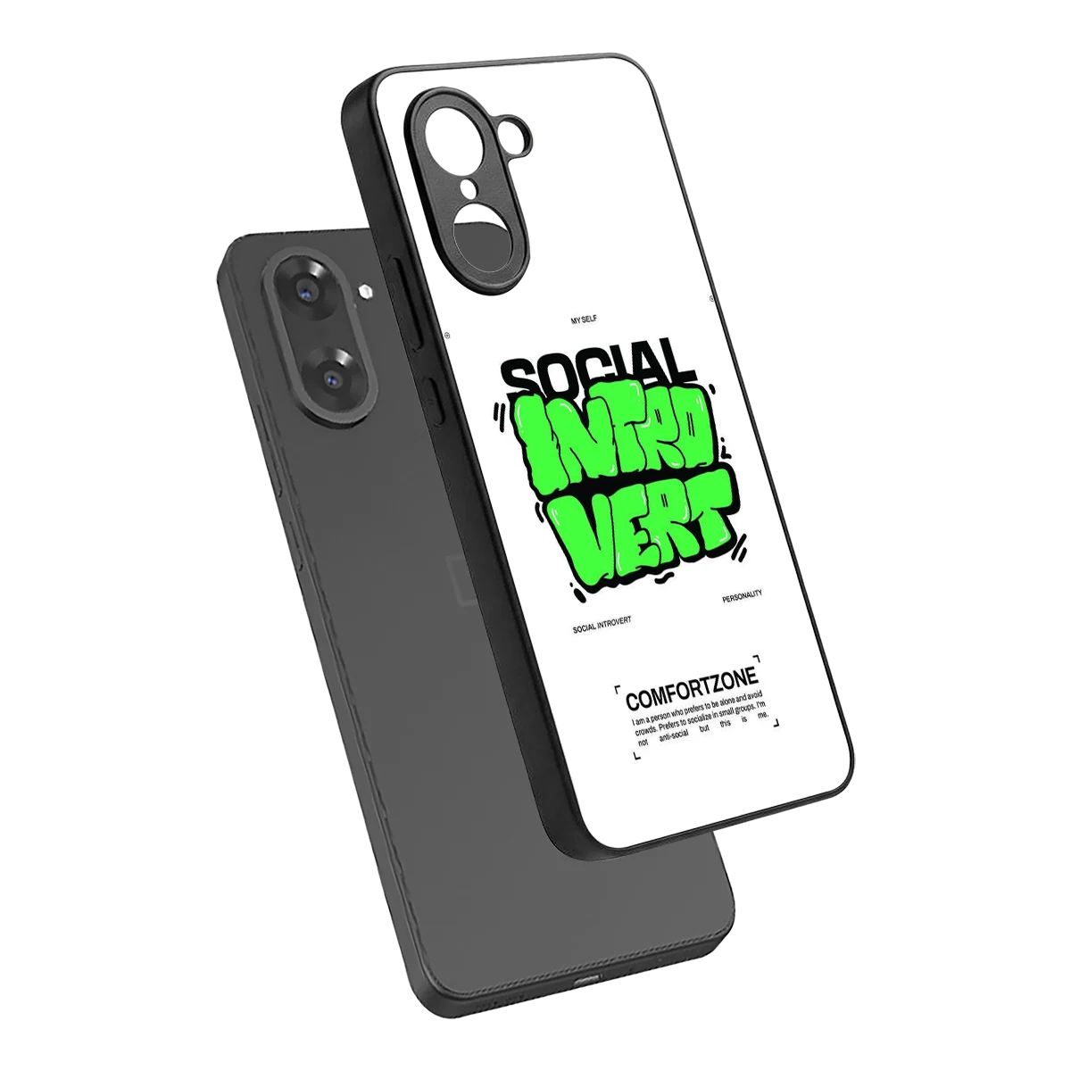Social Introvert sleek oneplus nord ce5 5g cover with tempered glass back and TPU edges