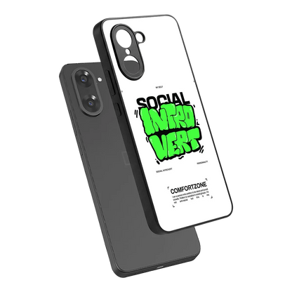Social Introvert sleek oneplus nord ce5 5g cover with tempered glass back and TPU edges