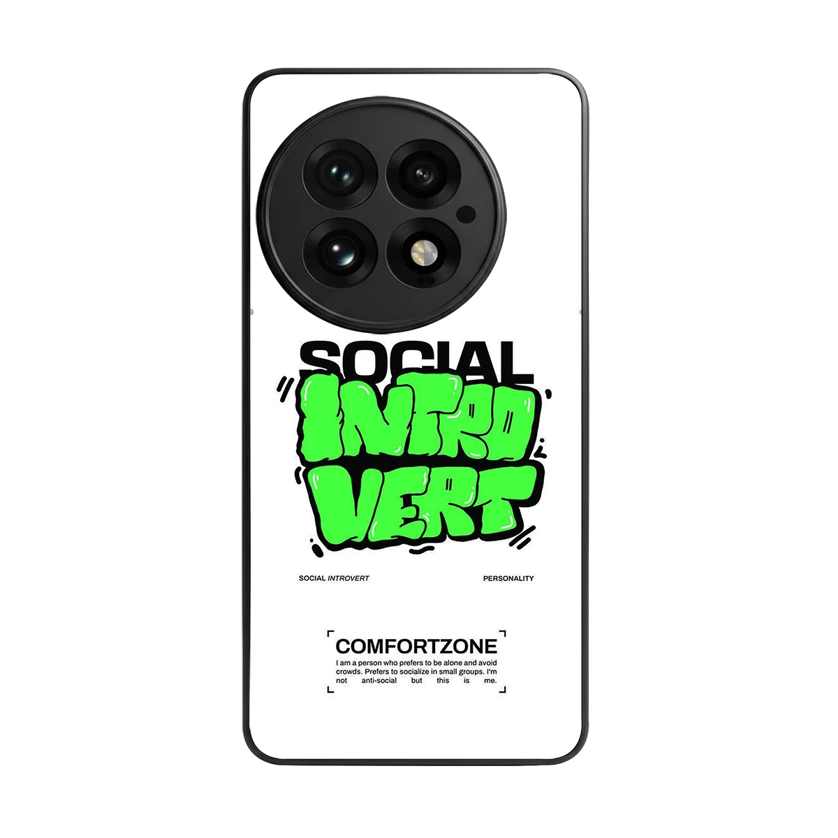 Social Introvert back phone cover | glass case for oneplus 13