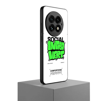 Social Introvert oneplus 13 mobile cover | shockproof glass phone case