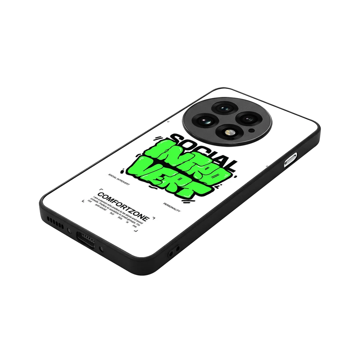 Social Introvert stylish phone case for oneplus 13 | glossy glass and slim fit