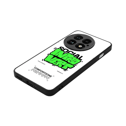 Social Introvert stylish phone case for oneplus 13 | glossy glass and slim fit