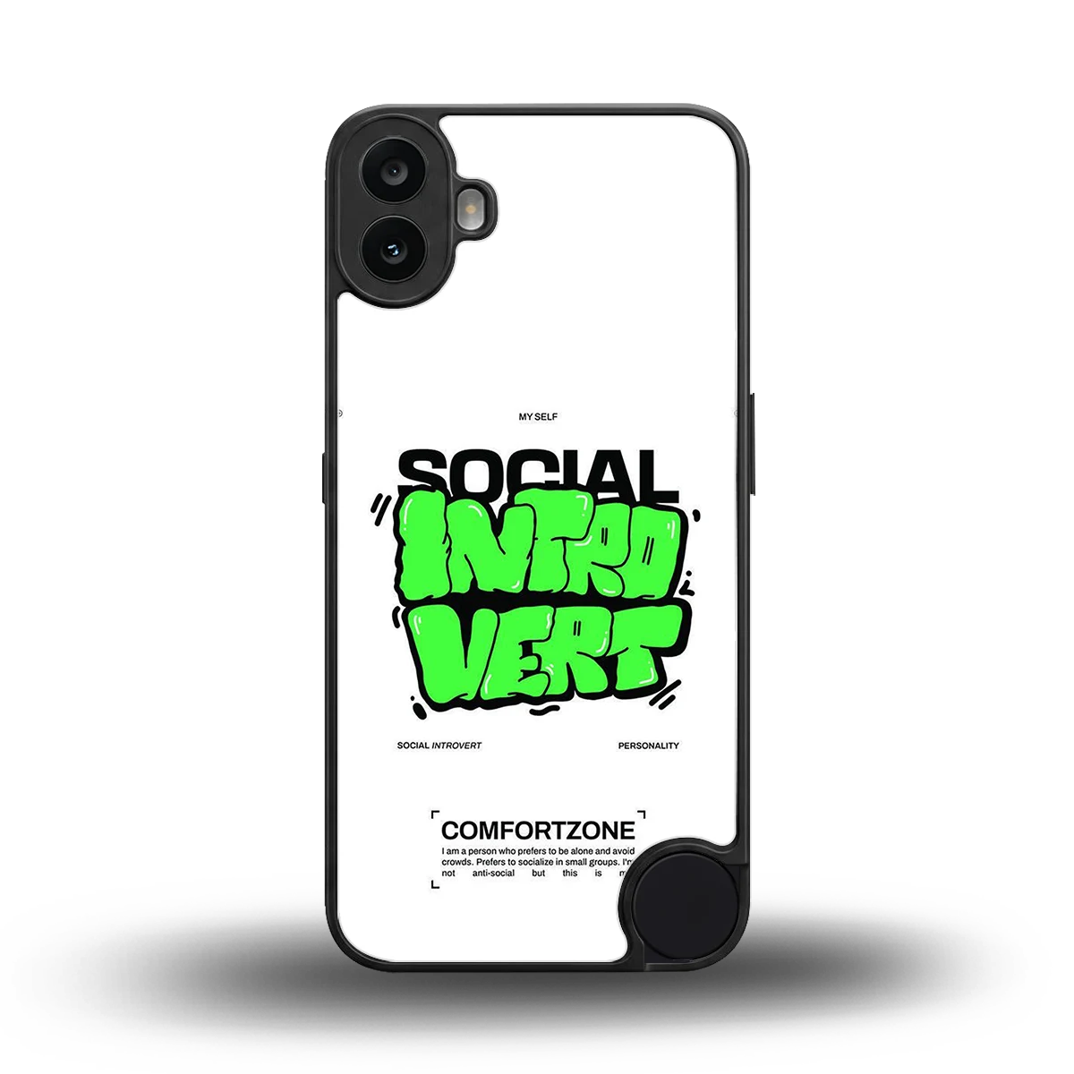 Social Introvert back phone cover | glass case for cmf nothing phone 1