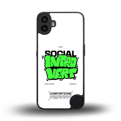 Social Introvert back phone cover | glass case for cmf nothing phone 1