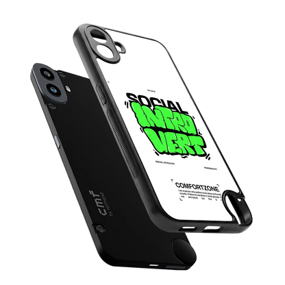 Social Introvert sleek cmf nothing phone 1 cover with tempered glass back and TPU edges