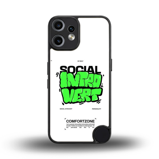 Social Introvert back phone cover | glass case for cmf nothing phone 2 pro