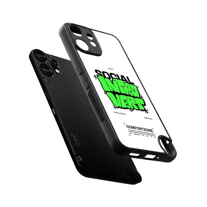 Social Introvert sleek cmf nothing phone 2 pro cover with tempered glass back and TPU edges