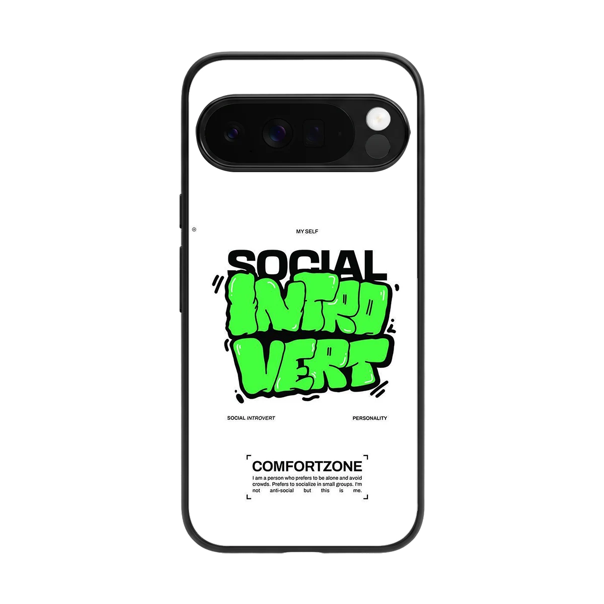 Social Introvert back phone cover | glass case for google pixel 10 pro xl