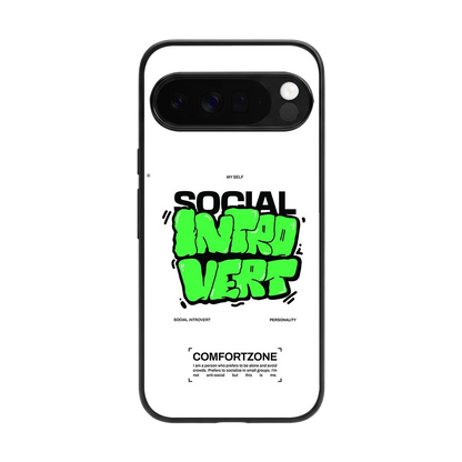 Social Introvert back phone cover | glass case for google pixel 10 pro xl