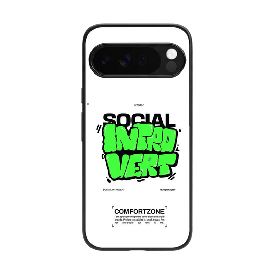 Social Introvert back phone cover | glass case for google pixel 10 pro xl