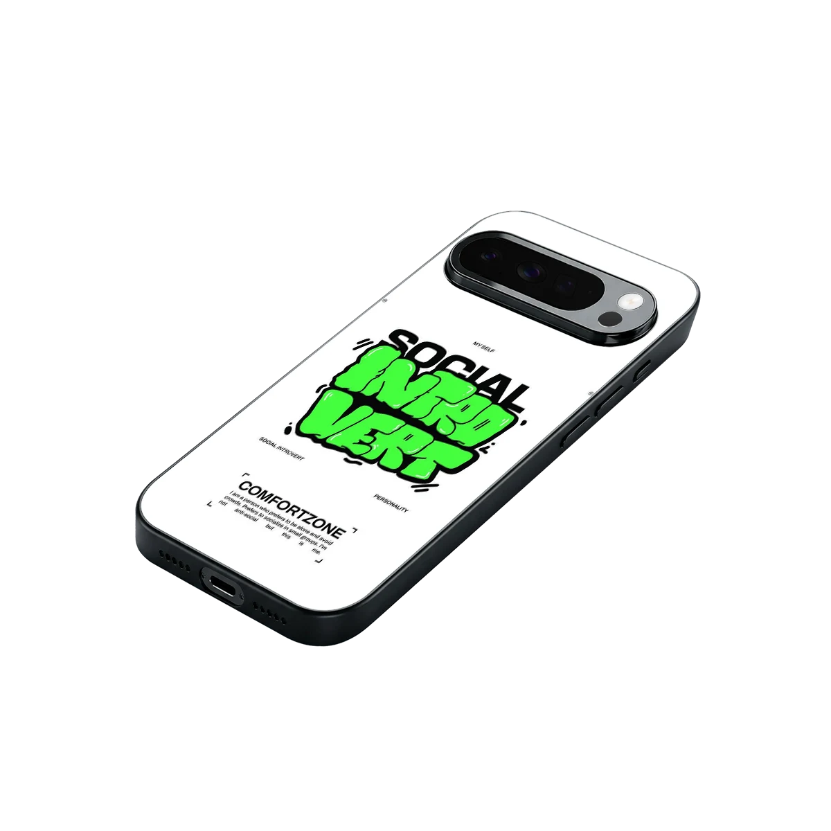 Social Introvert stylish phone case for google pixel 10 pro xl | glossy glass and slim fit