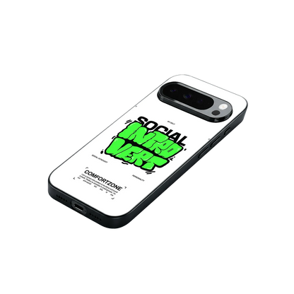 Social Introvert stylish phone case for google pixel 10 pro xl | glossy glass and slim fit