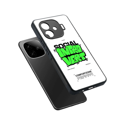 Social Introvert sleek iqoo neo 10r 5g cover with tempered glass back and TPU edges