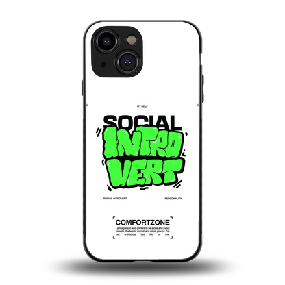 Social Introvert back phone cover | glass case for iphone 13 mini