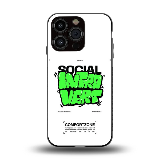 Social Introvert back phone cover | glass case for iphone 13 pro