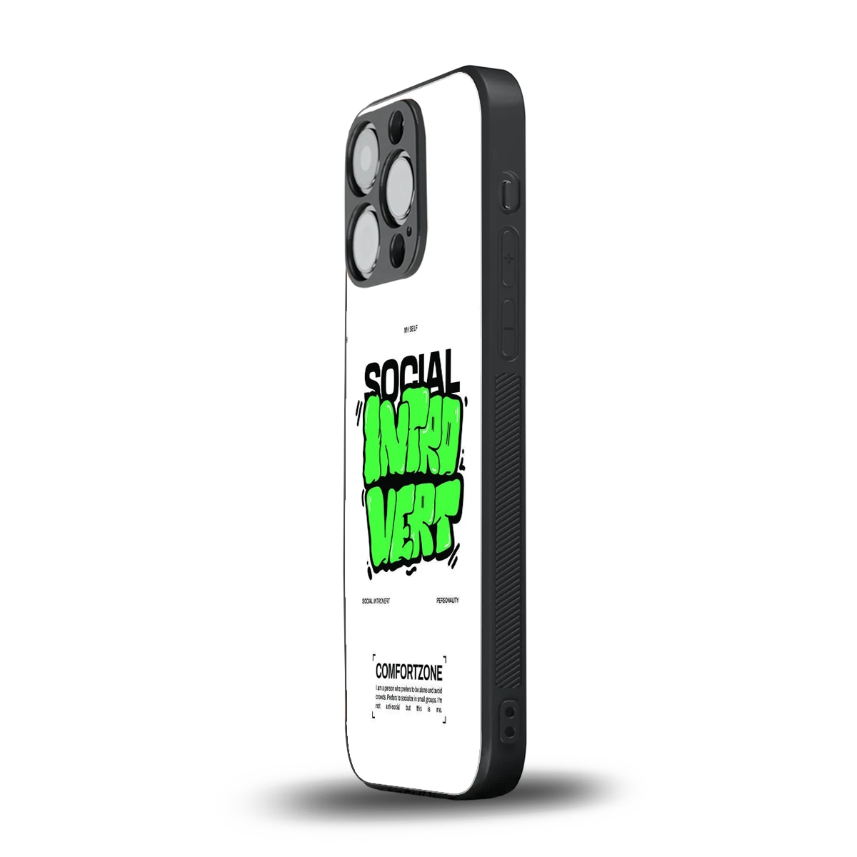 Social Introvert iphone 13 pro mobile cover | shockproof glass phone case