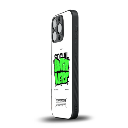 Social Introvert iphone 13 pro mobile cover | shockproof glass phone case