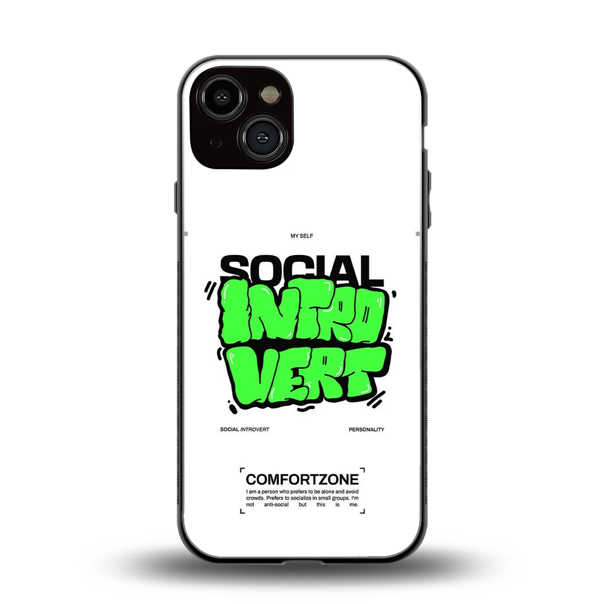 Social Introvert back phone cover | glass case for iphone 14
