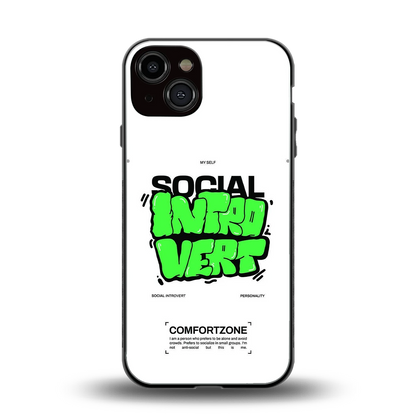 Social Introvert back phone cover | glass case for iphone 14