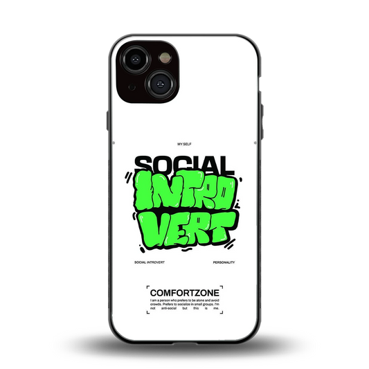 Social Introvert back phone cover | glass case for iphone 14