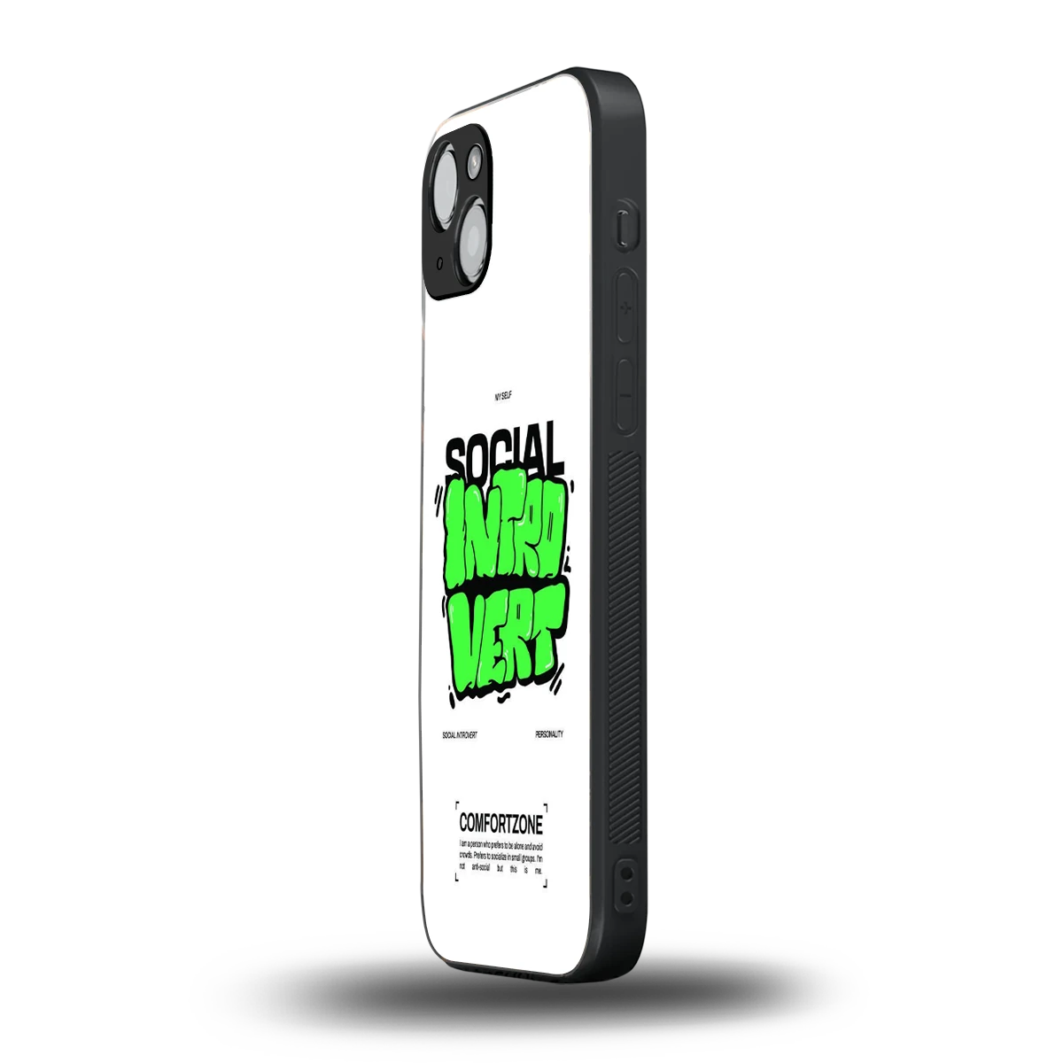 Social Introvert iphone 15 plus mobile cover | shockproof glass phone case