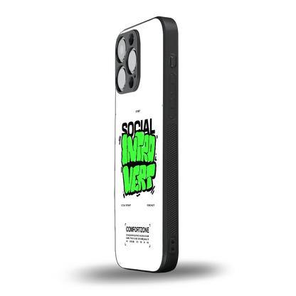 Social Introvert iphone 15 pro max mobile cover | shockproof glass phone case