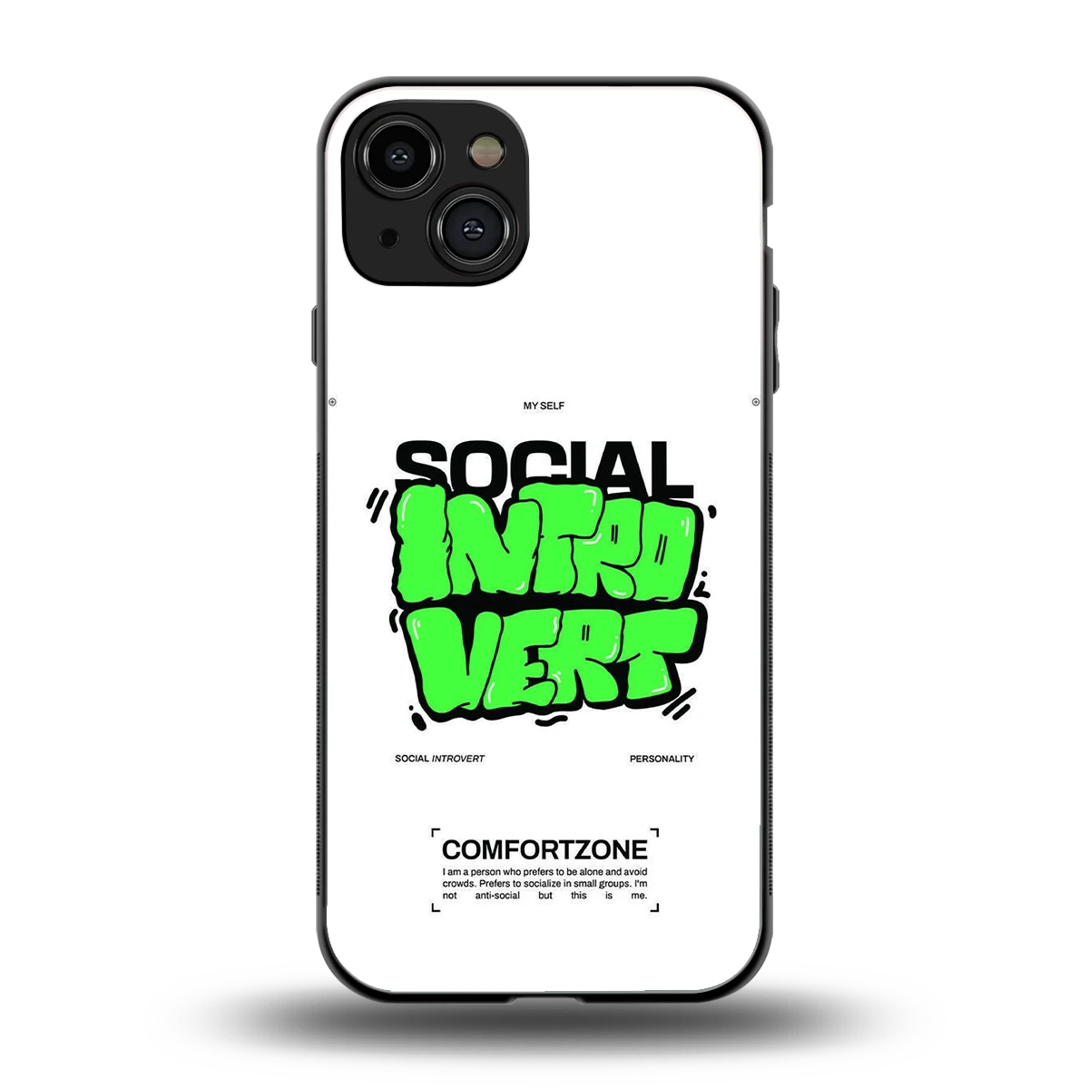 Social Introvert back phone cover | glass case for iphone 15