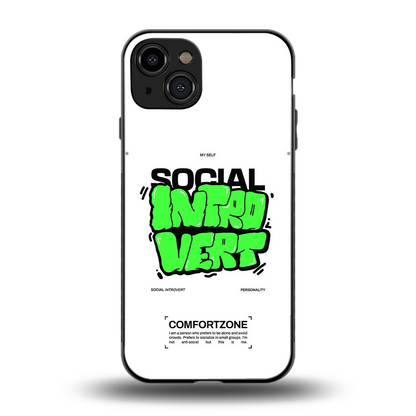 Social Introvert back phone cover | glass case for iphone 15