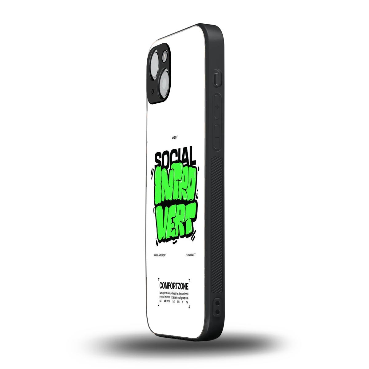 Social Introvert iphone 15 mobile cover | shockproof glass phone case