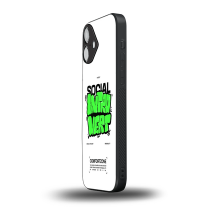 Social Introvert iphone 16 plus mobile cover | shockproof glass phone case