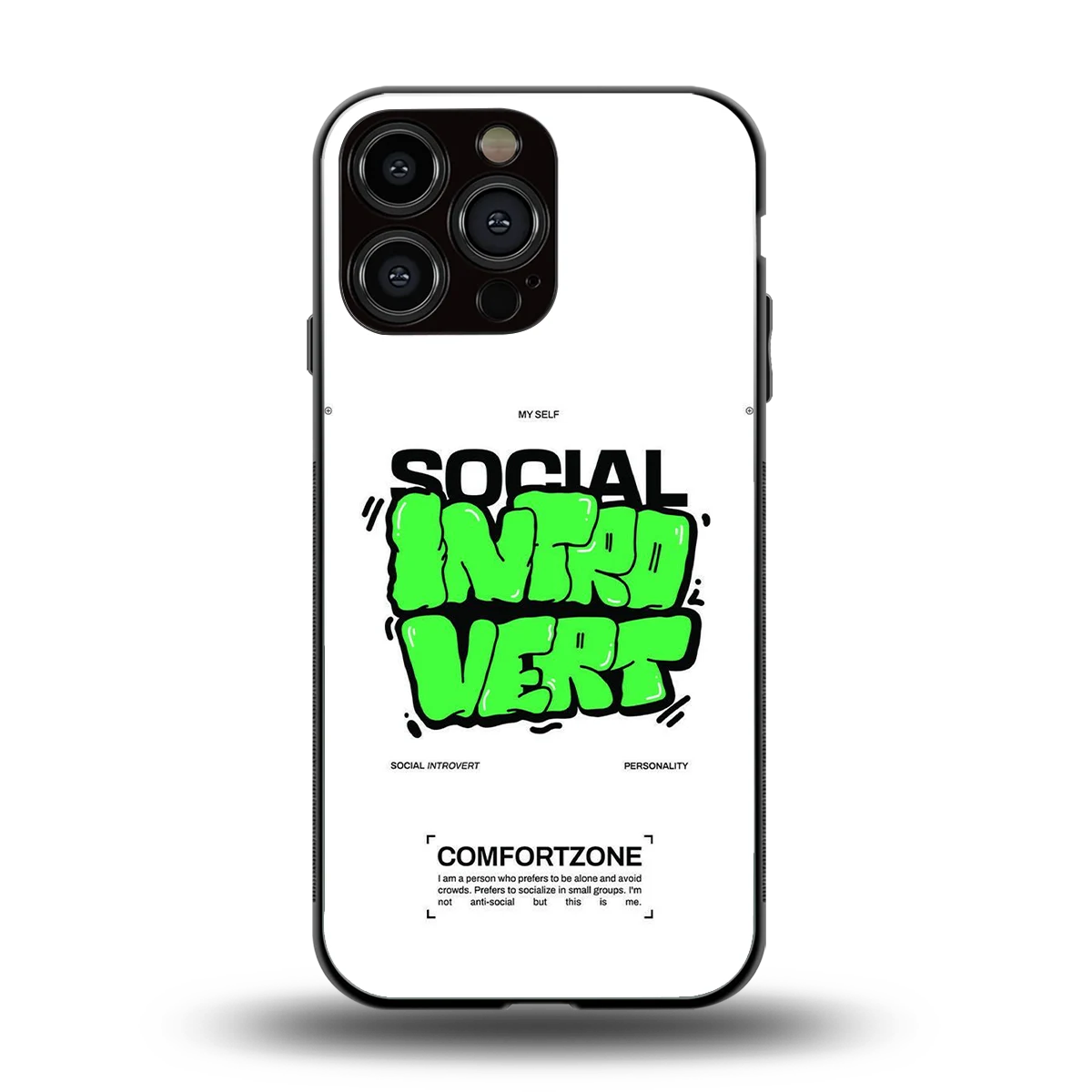 Social Introvert back phone cover | glass case for iphone 16 pro max