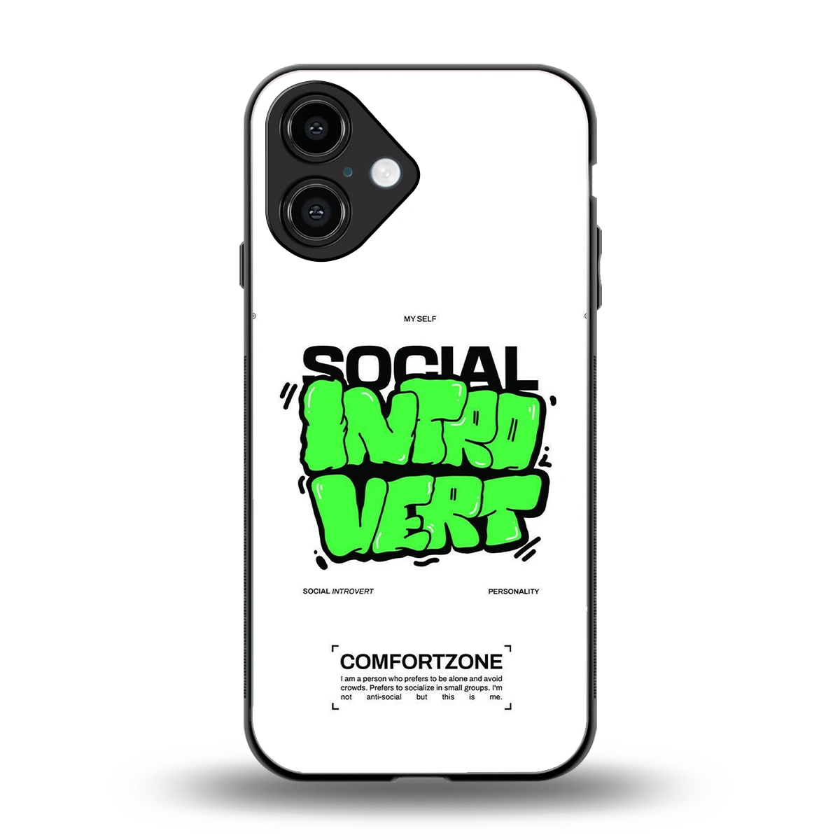 Social Introvert back phone cover | glass case for iphone 16