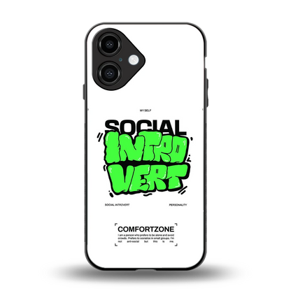 Social Introvert back phone cover | glass case for iphone 16
