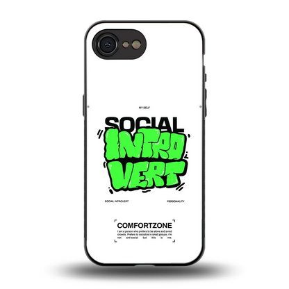 Social Introvert back phone cover | glass case for iphone 16e