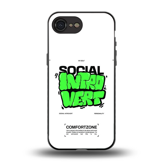 Social Introvert back phone cover | glass case for iphone 16e
